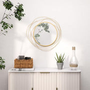 Circular Wall Mirror with Asymmetrical Frame