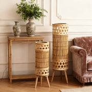 Cylindrical Slatted Lamp Set