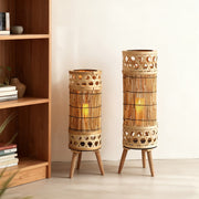 Cylindrical Slatted Lamp Set