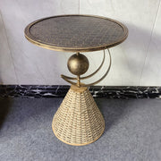 Round Table with Textured Base