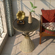 Round Table with Textured Base